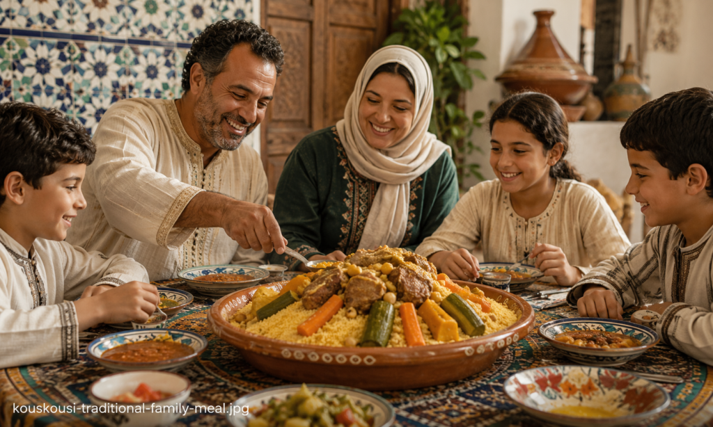 traditional Kouskousi family meal and cultural dining experience